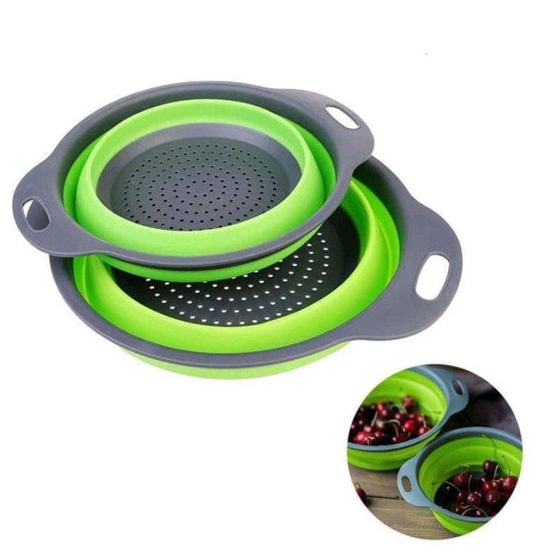 Jual baskom lipat/baskon silicone/tempat cuci peniris beras buah ...