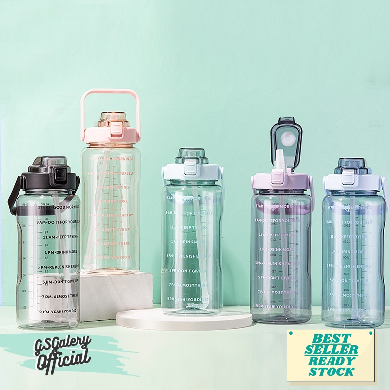 Jual ☘️ GSGalery - KHUSUS KOTA BATAMGS124119 Botol minum Jumbo Motivasi ...