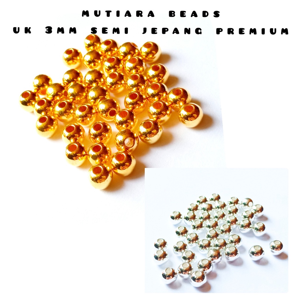 Jual mutiara beads manik manik semi jepang premium uk 3mm per 5 gram ...