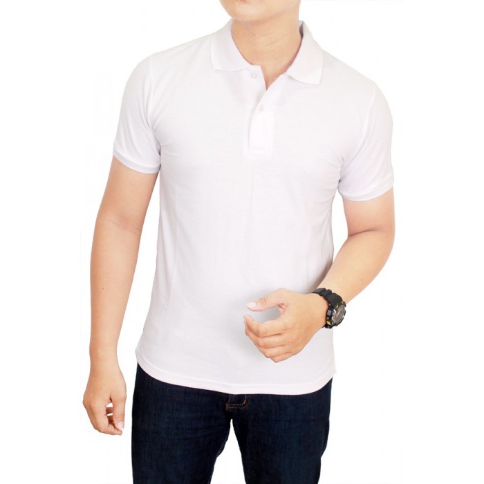 Jual POLO PUTIH POLO SHIRT PRIA MEN COWOK POLOS Shopee Indonesia