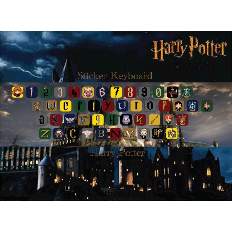Jual STICKER KEYBOARD HARRY POTTER ALL SIZE UNTUK SEGALA UKURAN