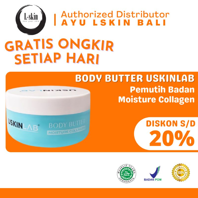 Jual Body Butter Uskinlab Moisture Collagen Merawat Kelembapan Tubuh Mengangkat Sel Kulit Mati