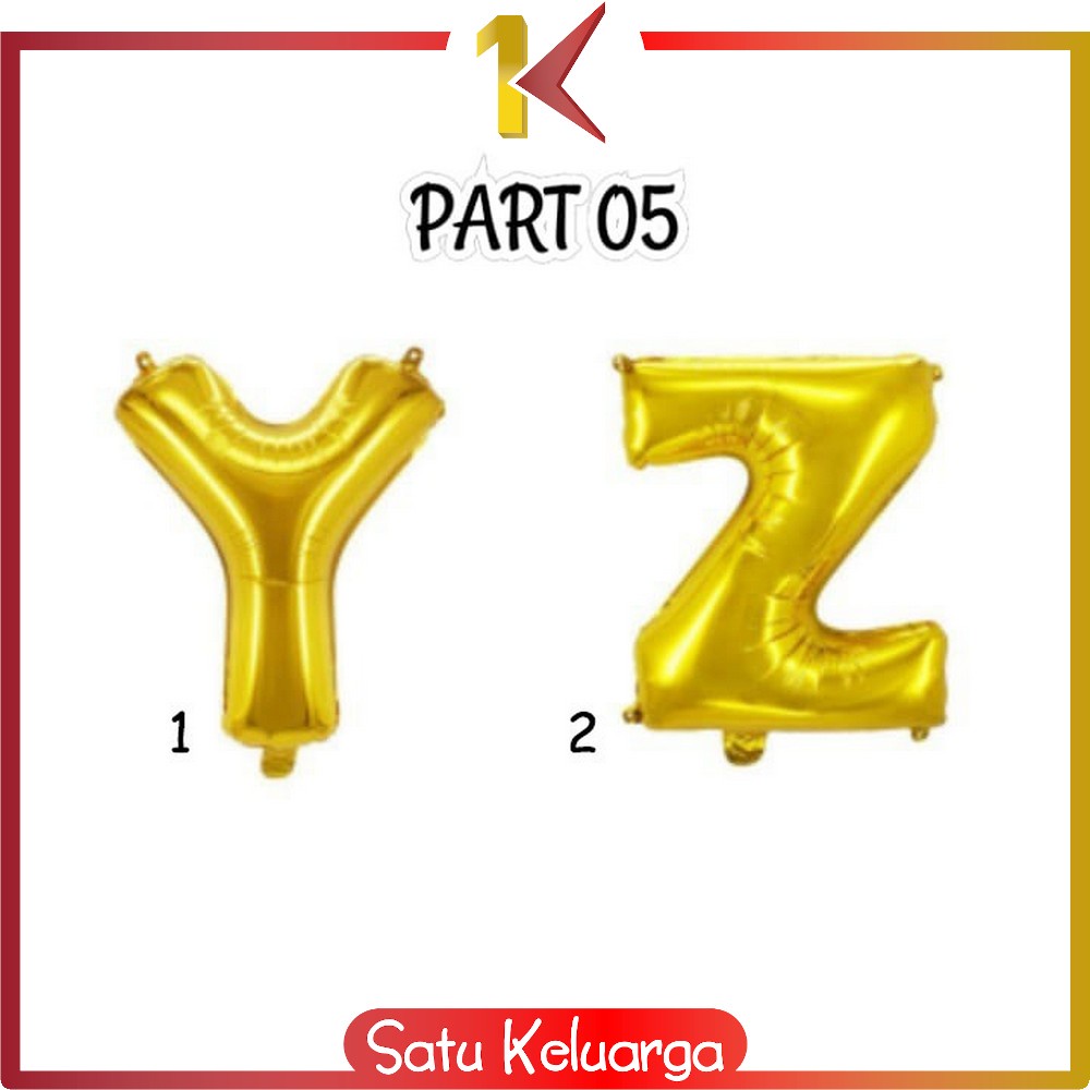 Jual Sk C Balon Foil Huruf Gold A Z Balon Foil Angka Ballon Foil Abjad Alphabet Angka