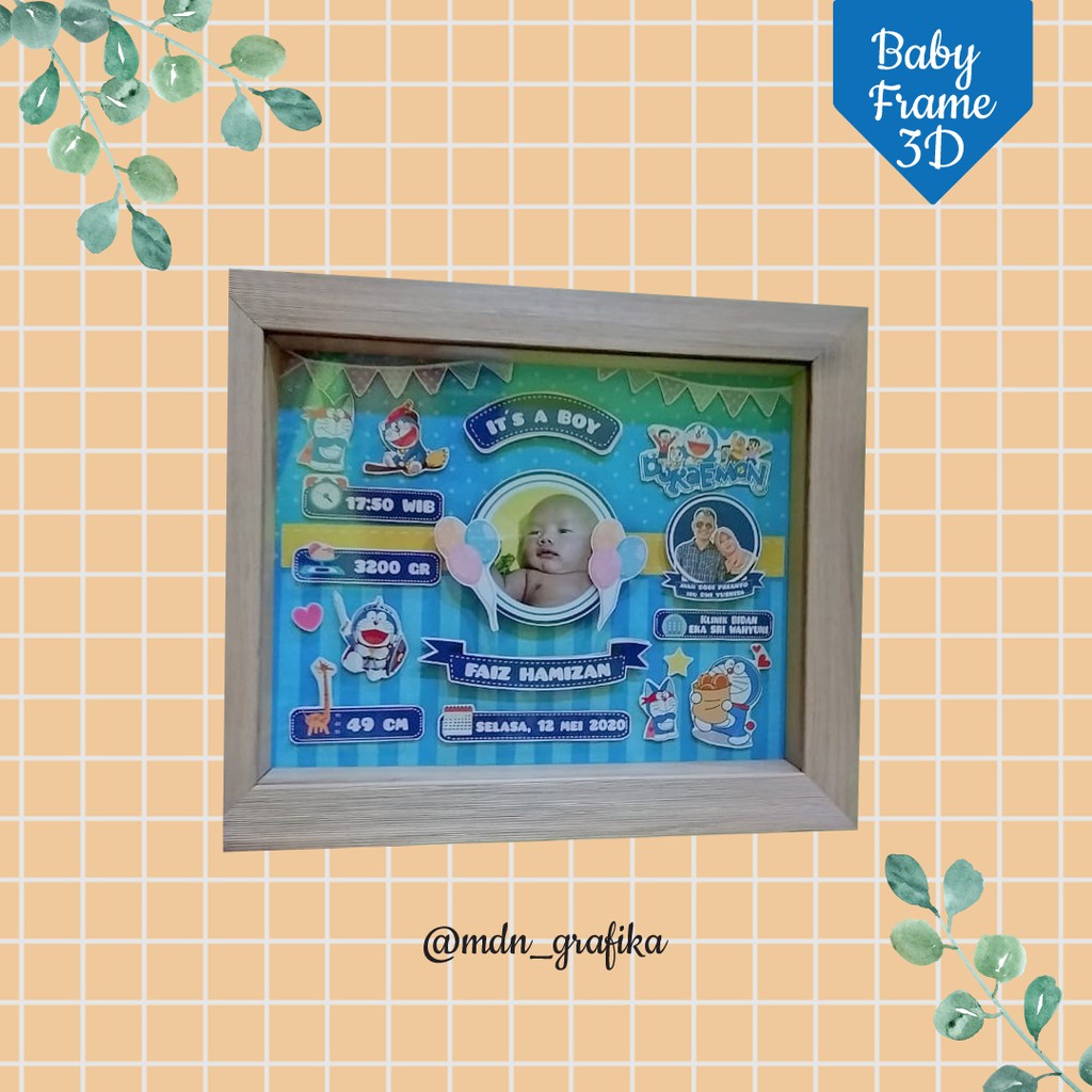 Jual Baby Frame 3D (Motif Kayu) | Shopee Indonesia
