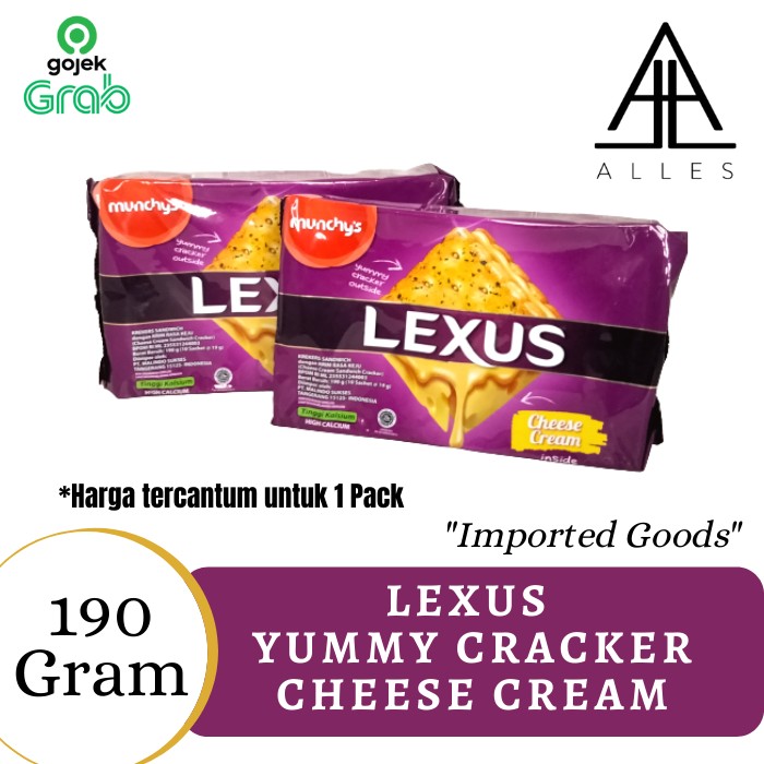 Jual Lexus Yummy Crackers Cheese Cream / Biskuit lexus cream keju 190