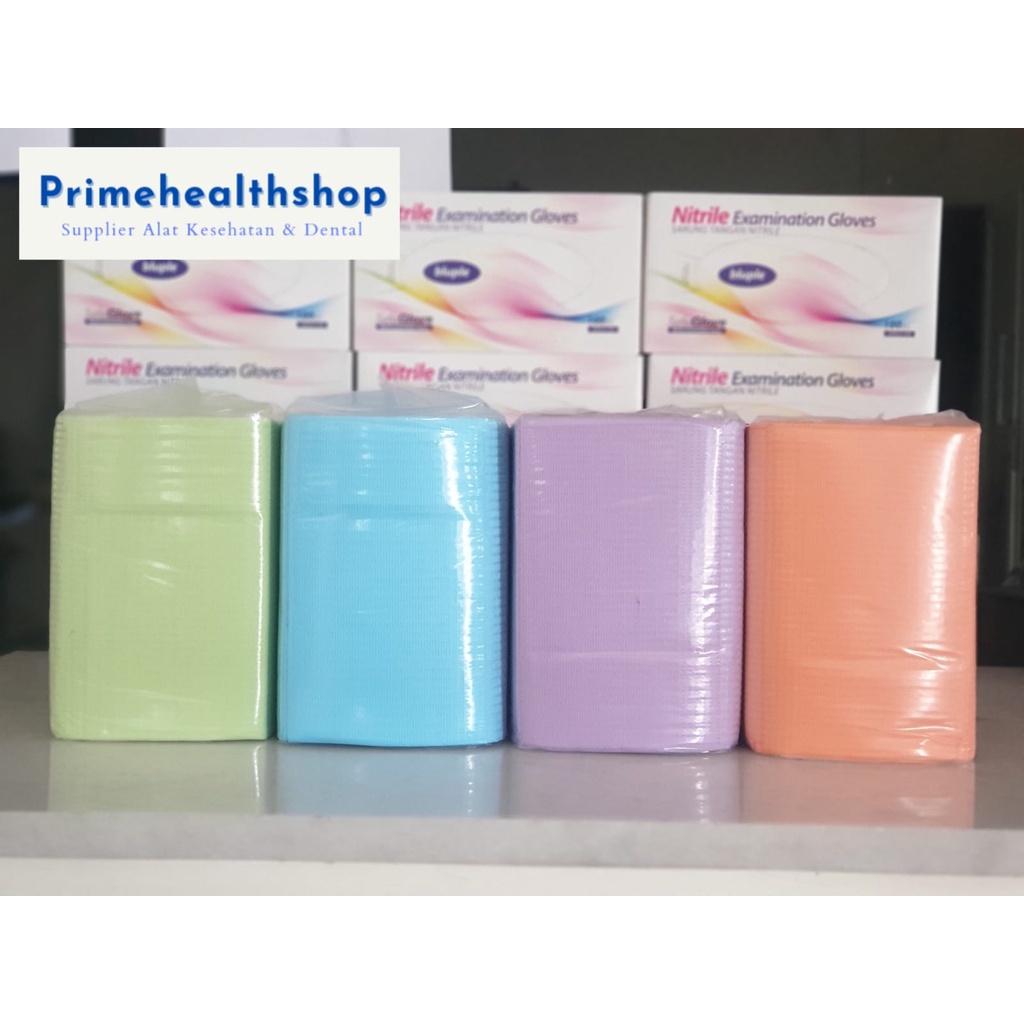 Jual Dental Bib Polybib Onemed Tanpa Tali 1 bag isi 125 pcs | Shopee ...