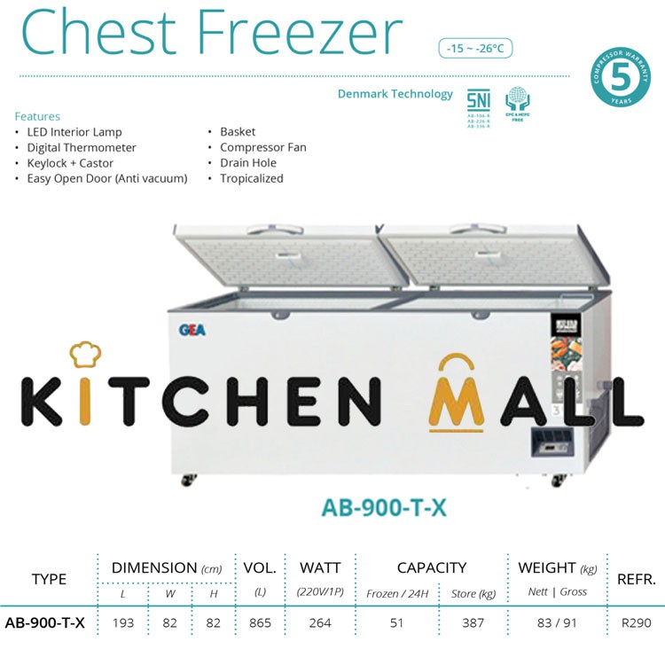 Jual Gea Ab T X Chest Freezer Box Pendingin Lemari Pembeku