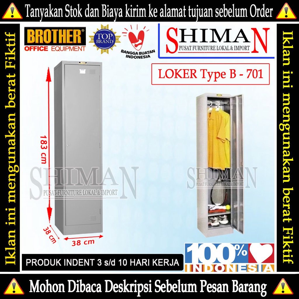 Jual Lemari Loker 1 Pintu Besi B 701 BROTHER | Shopee Indonesia