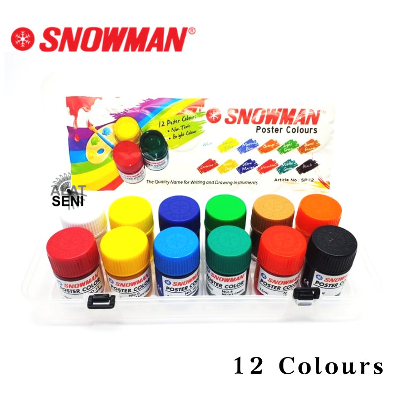 Jual Snowman Poster Colour PC-12W / Snowman Poster Color Set 12 Warna ...
