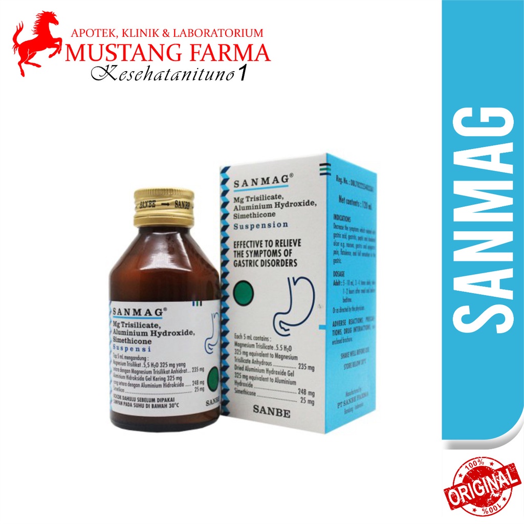 Jual Sanmag Syrup Sirup Syr Antasida 120ml Suspensi Susp Obat Maag ...