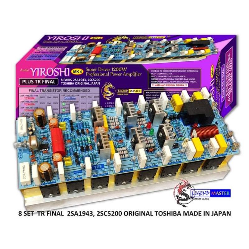 Jual KIT POWER AMPLIFIER PROFESIONAL YIROSHI MK4 MK4 1200 WATT + TR
