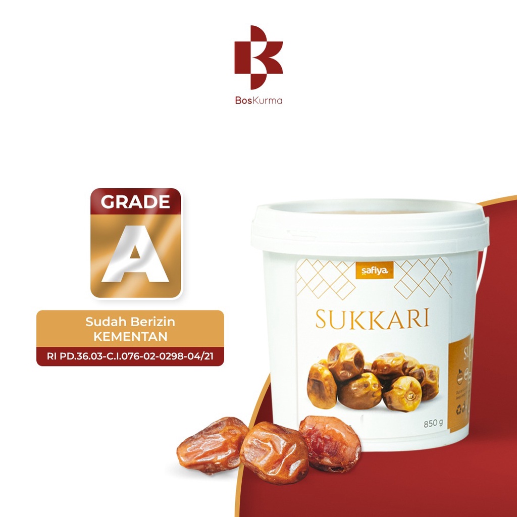 Jual Kurma Sukari Ember Al Qassim 850 Gr Kurma Sukkari Kemasan Ember Grade A Premium Shopee 7480