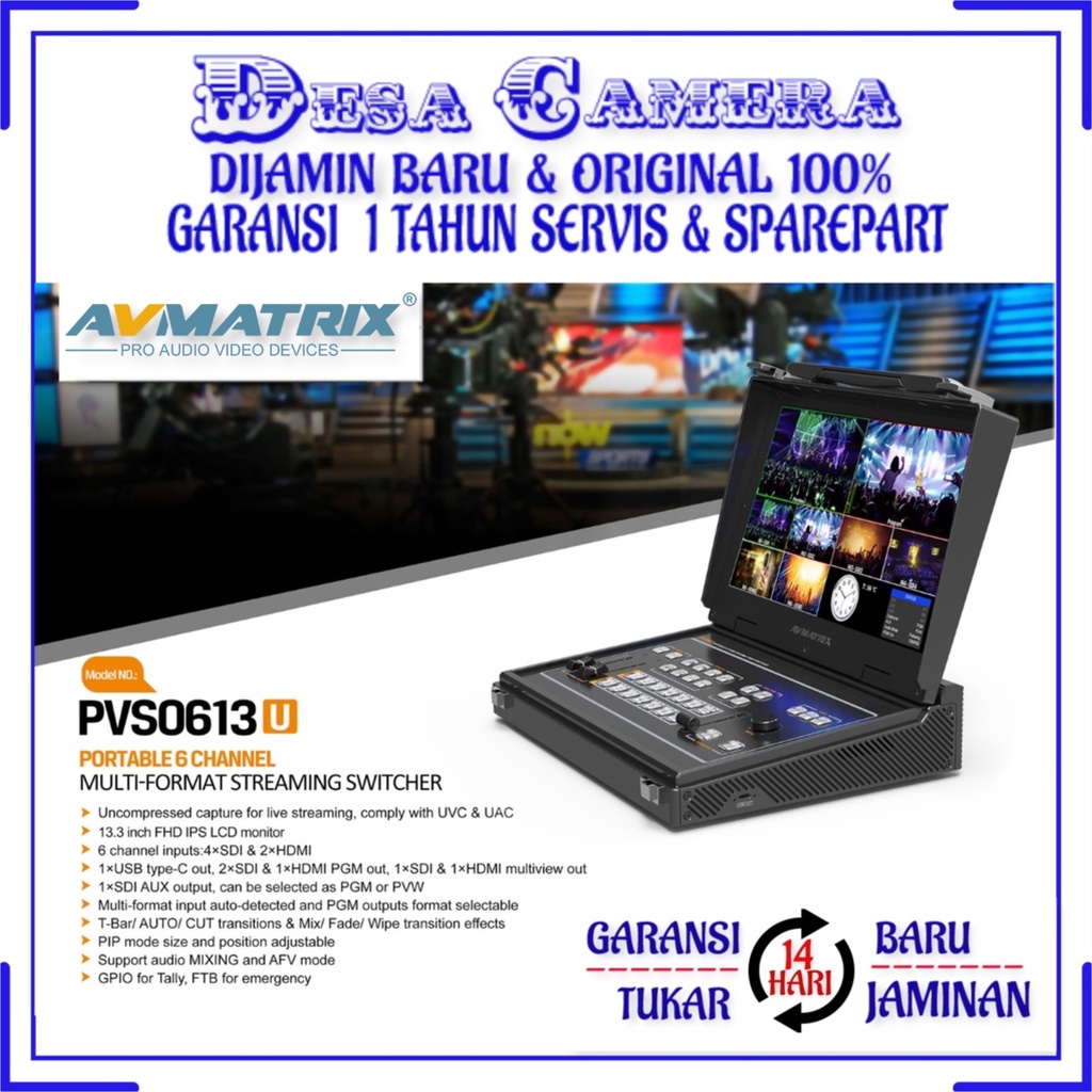 Jual AVMATRIX PVS0613U Portable 6-Channel SDI Multi-Format Video ...