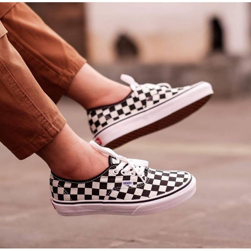 Vans authentic 2024 checkerboard black white