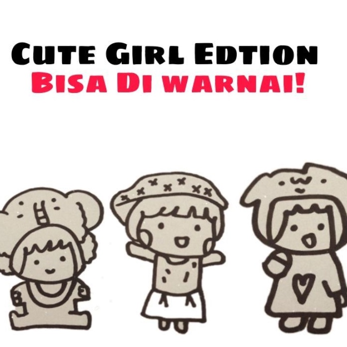 Jual Warm Hugs Cute Girl edition stiker Bisa di warnai | Shopee Indonesia