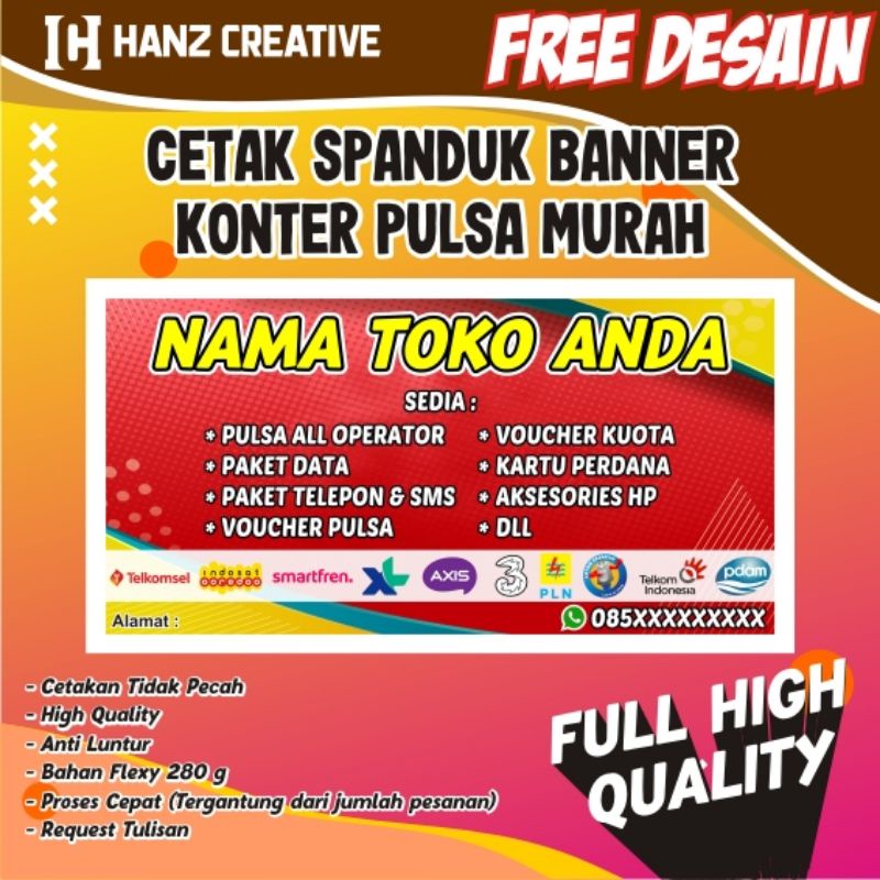 Jual SPANDUK / BANNER KONTER MURAH | Shopee Indonesia