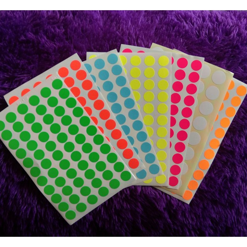 Jual stiker label colour dot/stiker bulat/stiker warna/stiker mainan ...