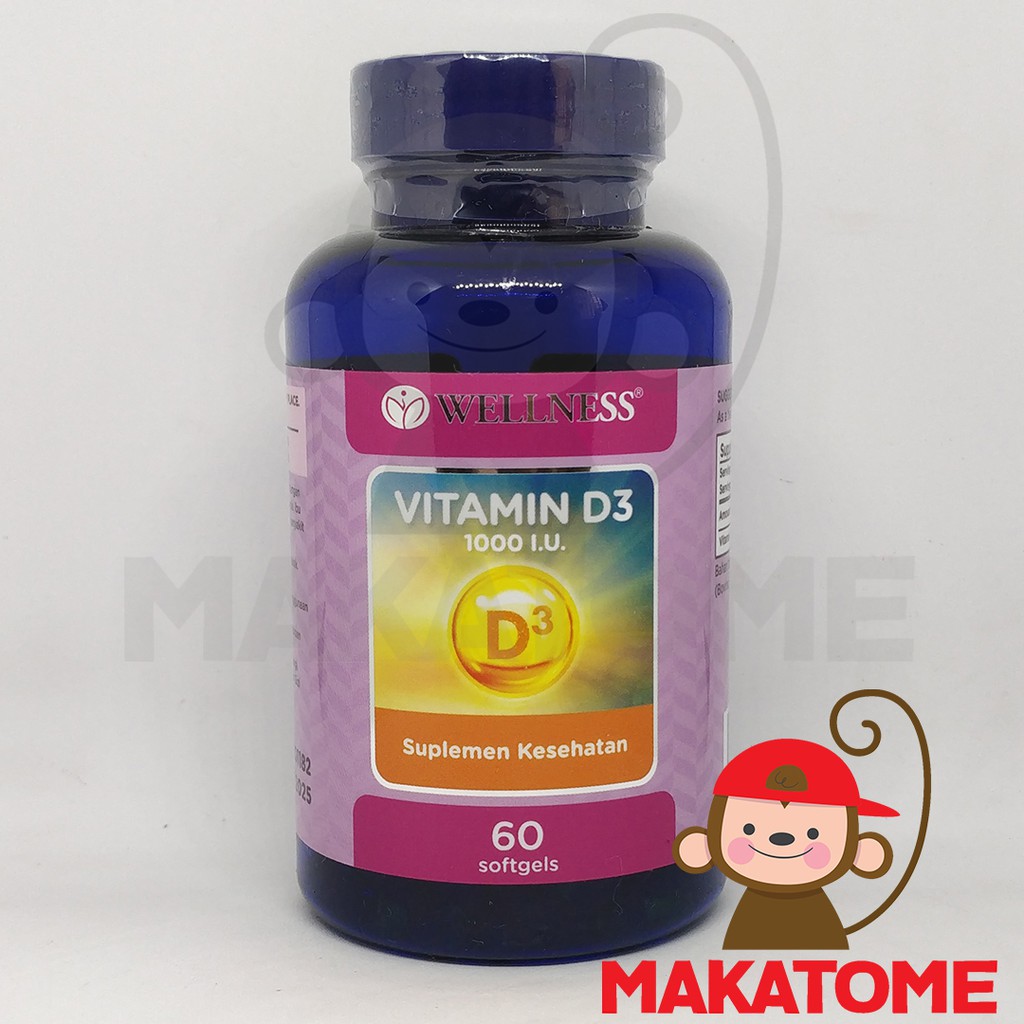 Jual Wellness VITAMIN D3 1000 I.U 60 SOFTGELS D 3 1000IU IU wellnes ...