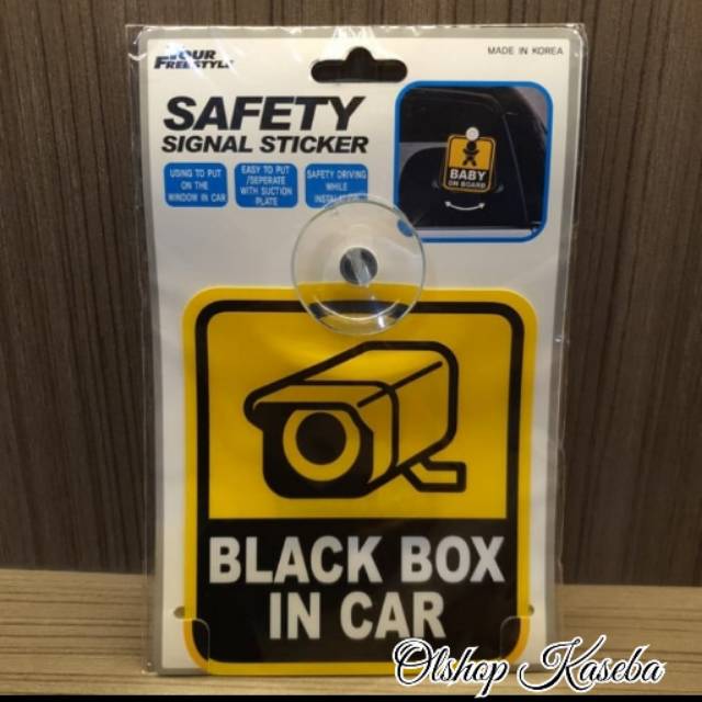 Jual Stiker Pengaman Sinyal Mobil Safety Signal Stiker Black Box in Car ...