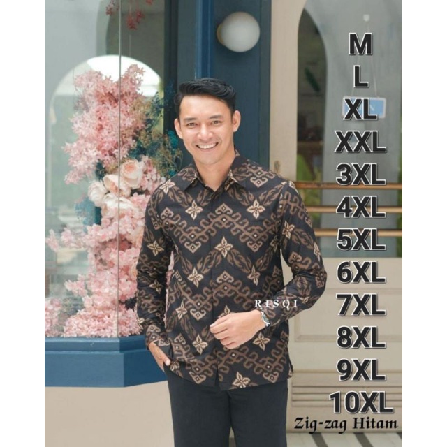 Jual Kemeja Batik Pria Lengan Panjang Big Size M L XL XXL XXXL 4XL 5XL ...