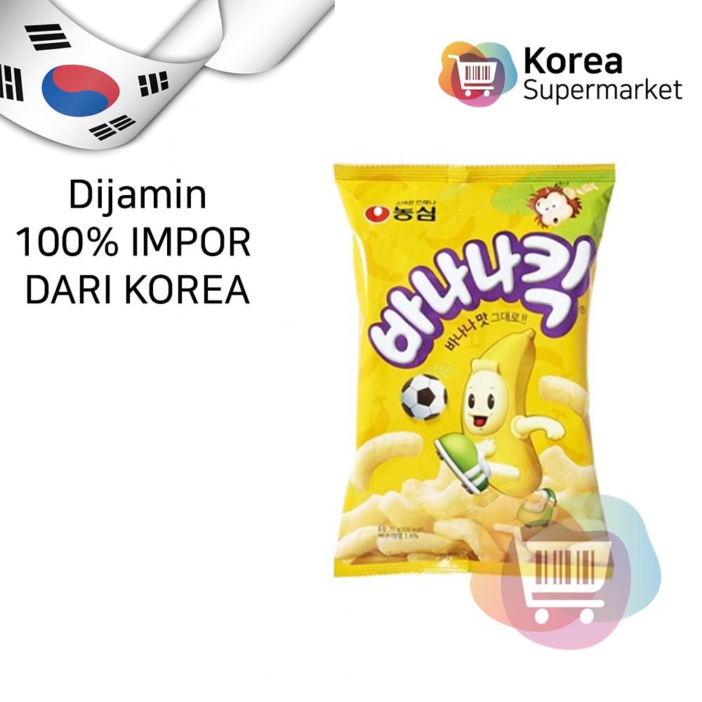 Jual Nongshim BANANA KICK Snack Rasa Pisang 45g Impor dari Korea/Banan