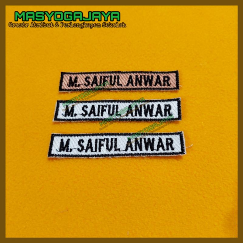 Jual Bet Nama Siswa / Badge Nama Siswa Bordir / Emblem Nama Siswa ...