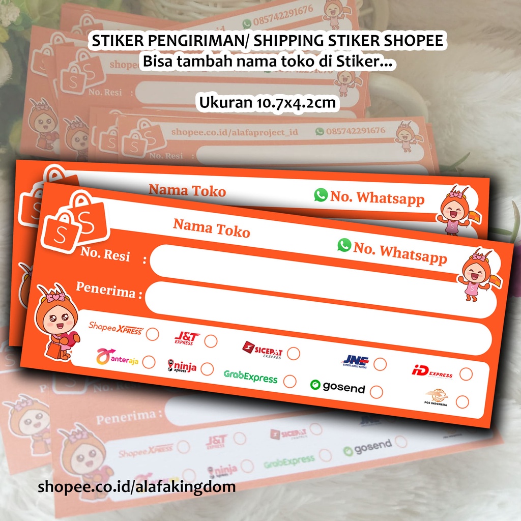 Jual AlafaKingdom Stiker Shopee Stiker Label Shopee Marketplace ...