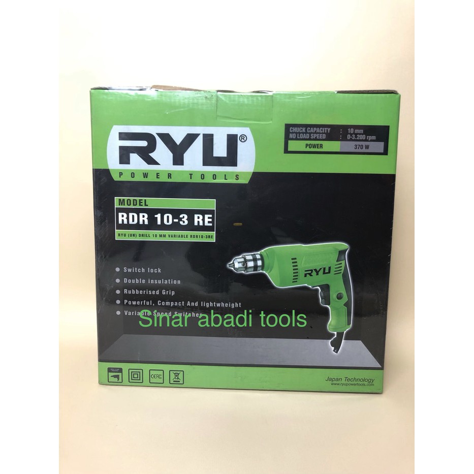 Jual MESIN BOR TANGAN RYU RDR 10-3 / HAND DRILL RYU 10 MM | Shopee ...