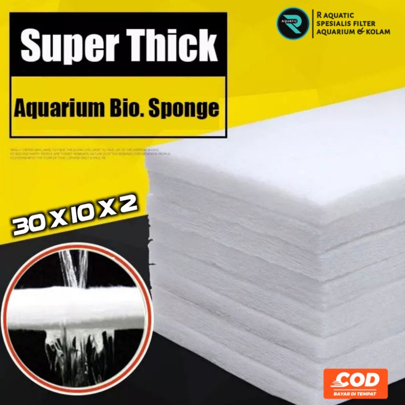 Jual kapas filter aquarium aquascape bisa di cuci ulang awet 30x10x2cm
