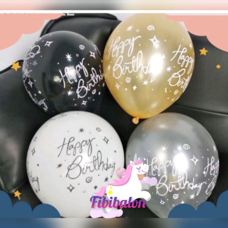 Jual Balon Latex Tulisan Happy Birthday/balon Ulang Tahun | Shopee ...