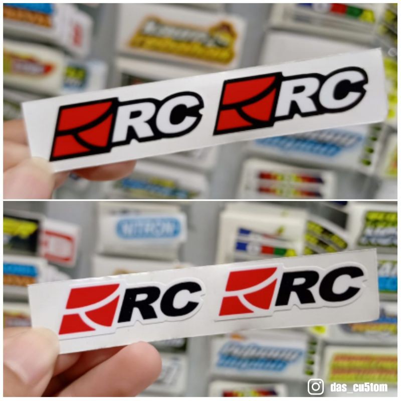 Jual sticker printing RC KECIL 4cm x 1cm , sticker helm visor keren ...