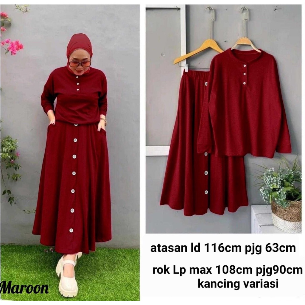 Jual SET ROK HARUKA KNIT / SET BAJU BARU / SETELAN MURAH / PAKAIAN