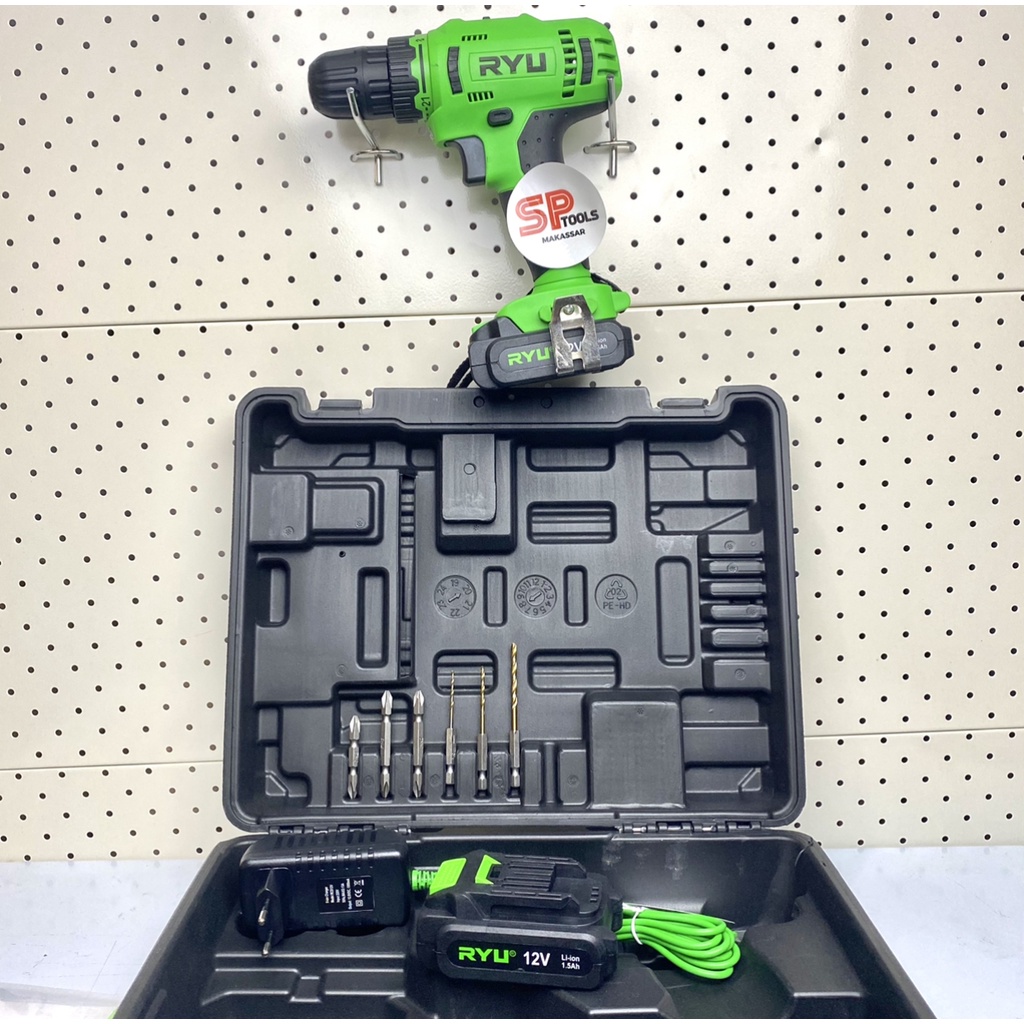 Jual Mesin Bor Cordless Set Baterai Cas Charge Buka Baut Bor Kayu