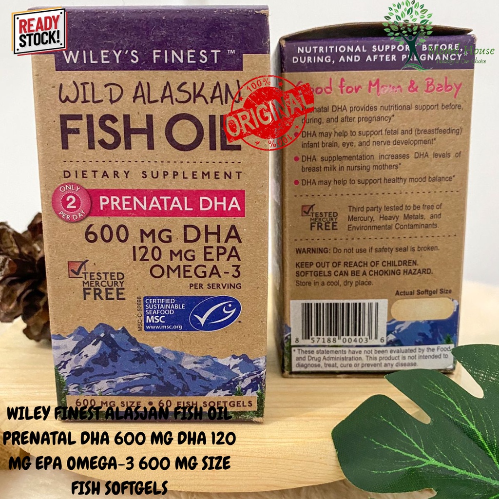 Jual [READY STOCK] WILEY FISH OIL PRENATAL DHA 600 MG DHA 120 MG EPA