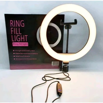 PAKET TRIPOD Ringlight LED 3 Warna Ukuran 26cm Bonus Holder U Ringlight Selfi