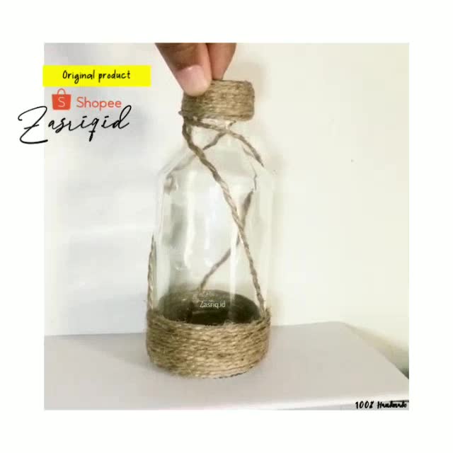 Jual Botol kaca murah | botol kaca hiasan lilit | vas botol kaca rustik ...