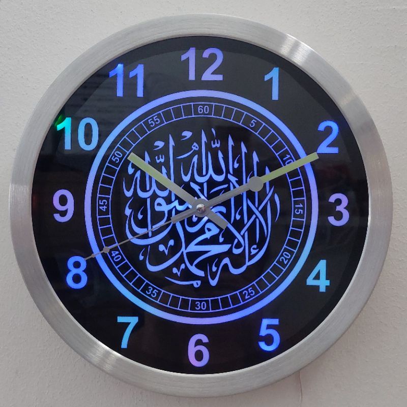 Jual Jam Dinding Kaligrafi Led Nuansa Arab Jam Dinding Menyala Mesin ...