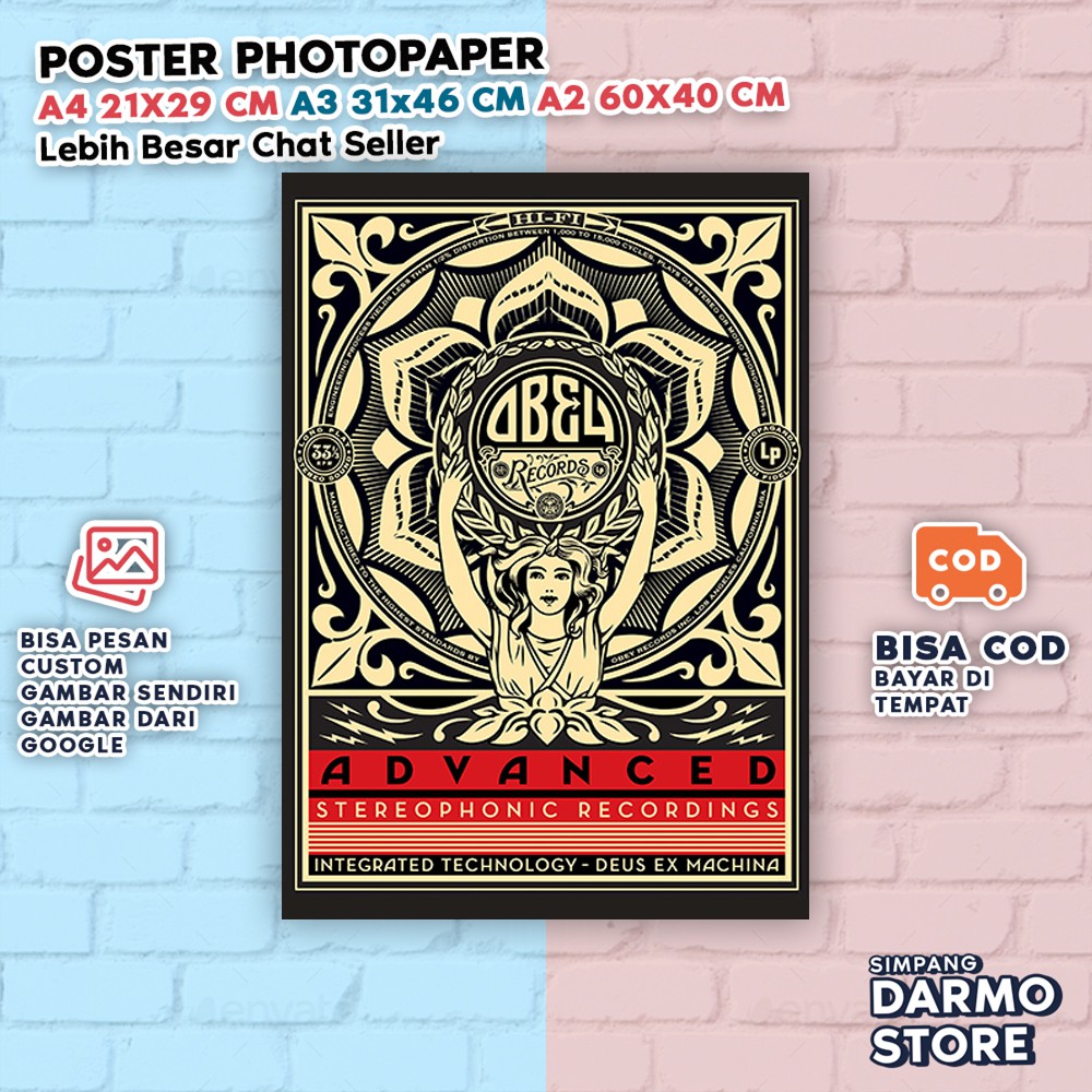 Jual Poster Obey Versi Vintage Rusia Retro Merah Hitam Poster Seniman ...