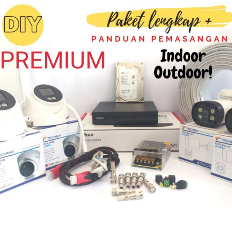 Jual PAKET CCTV 4 CAMERA TECHMA 2MP INDOOR OUTDOOR PREMIUM | Shopee ...