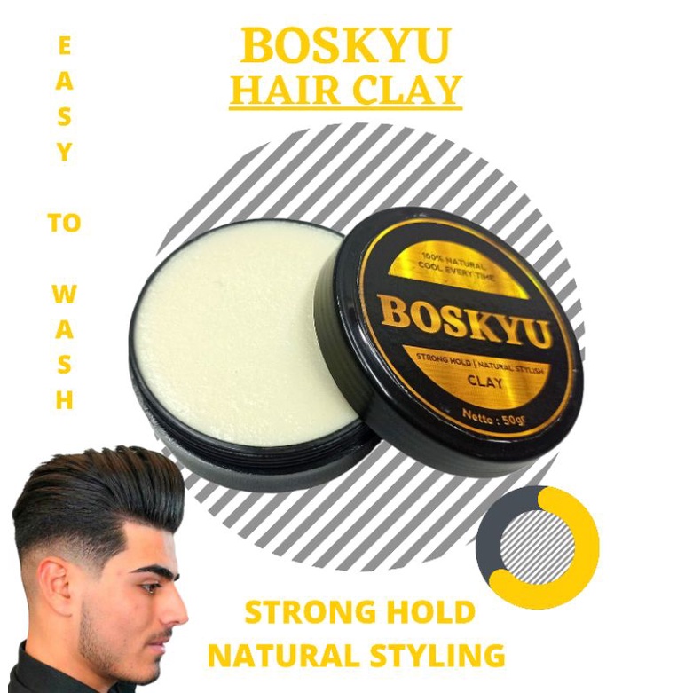 Jual Boskyu hair clay styling pomade clay hair styling easy to wash