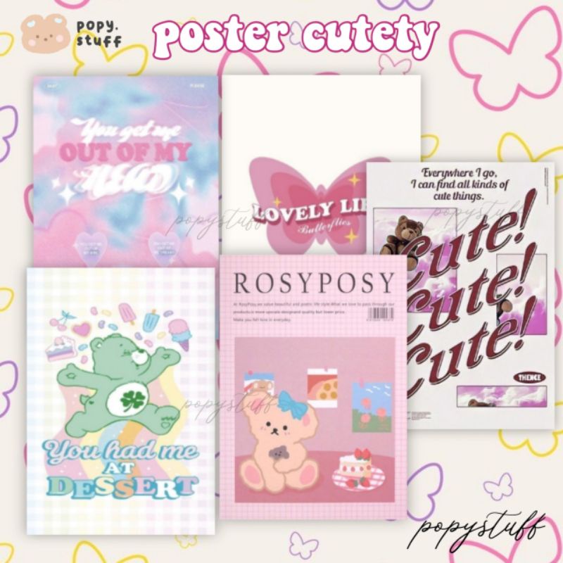 Jual Poster cute | Cute poster | Hiasan dinding cute aesthetic | Shopee ...