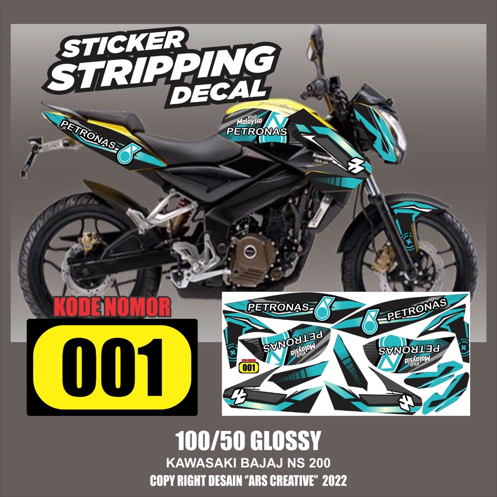 Jual Stiker Striping Decal Motor Bajaj Pulsar 200NS Variasi Petronas ...