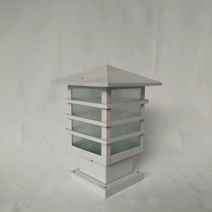 Jual Lampu hias taman Pilar pagar rumah warna putih model minimalis