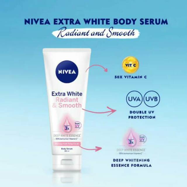 Jual Nivea Extra White Radiant And Smooth Body Serum 180ml Shopee Indonesia