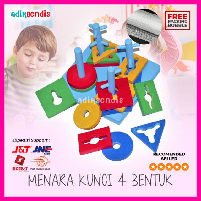 Jual Edutoys Education Toys Woodentoys Shape Shorter Color Shorter ...