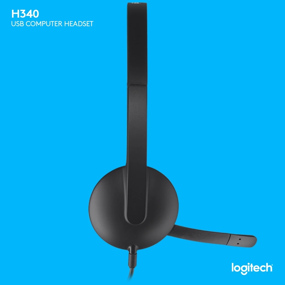 Logitech H340 Headset Stereo USB dengan Mikrofon Noise-Cancelling