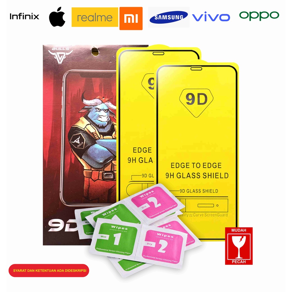 Jual Tempered Glass Full 9D ALL TYPE HANDPHONE OPPO VIVO SAMSUNG