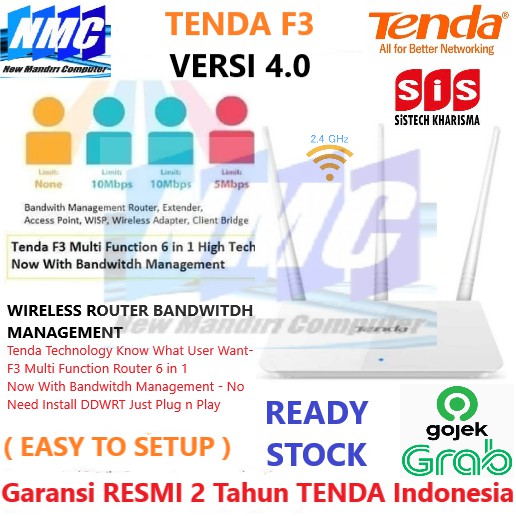 Jual Tenda F3 Router N300 Wireless TENDA F3 ( pengganti FH303 ) LED 8 ...