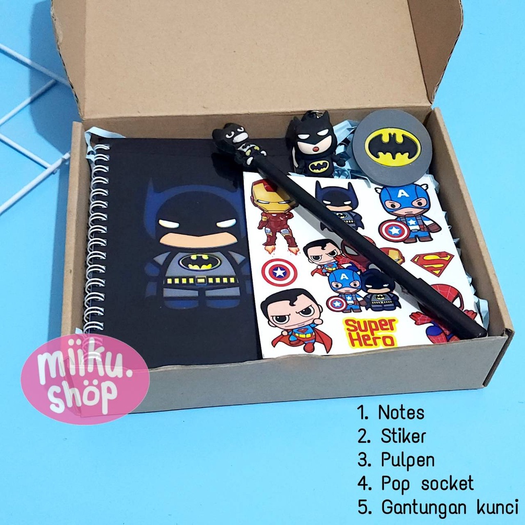 Jual HAMPERS GIFT BOX ANAK KARAKTER SPIDERMAN IRONMAN BATMAN SUPERMAN ...