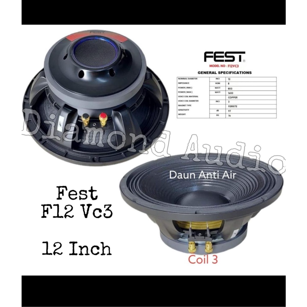 Jual Speaker Komponen Fest F Vc Spul In Component Inch F Vc